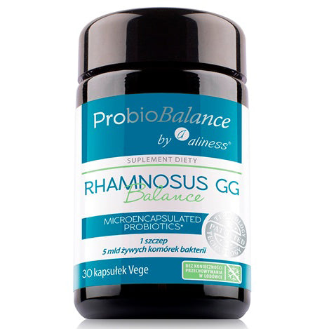 ProbioBalance Rhamnosus GG Balance probiotyki i prebiotyki, 30 kapsułek wegańskich, Aliness