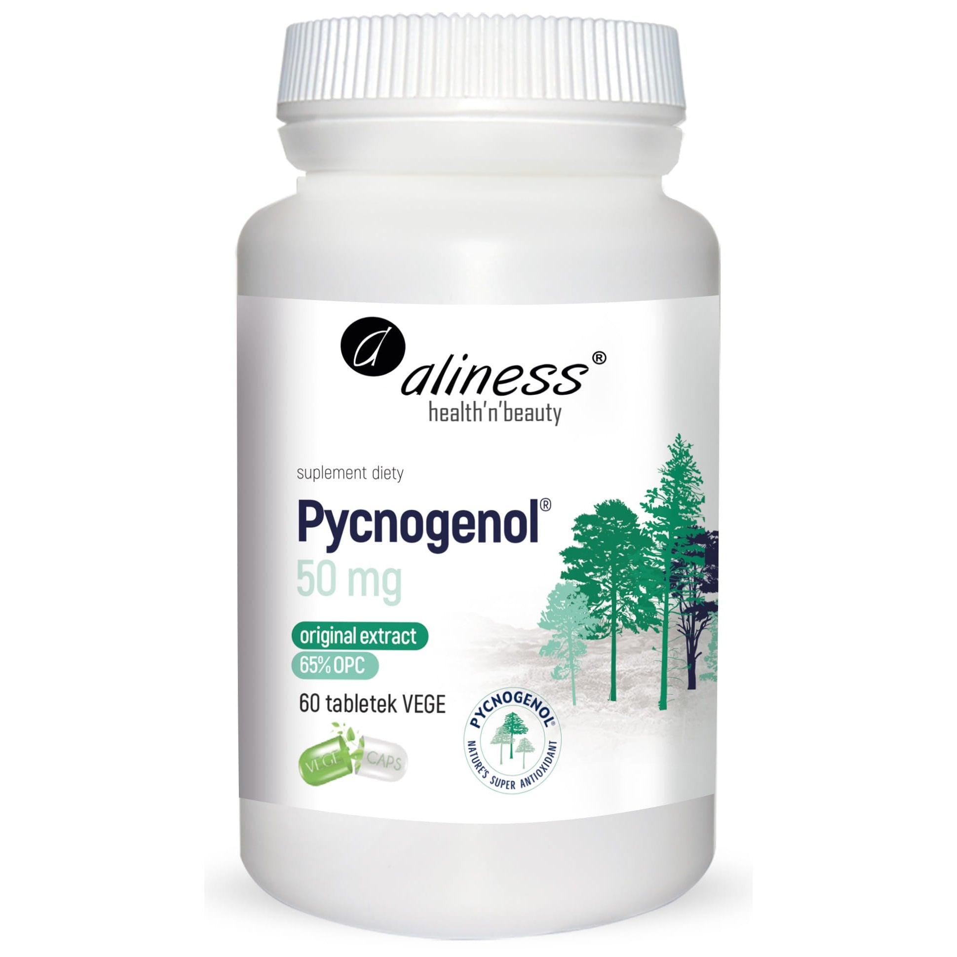 Pycnogenol® extract 65% 50 mg, 60 vegan tablets – Aliness.co.uk