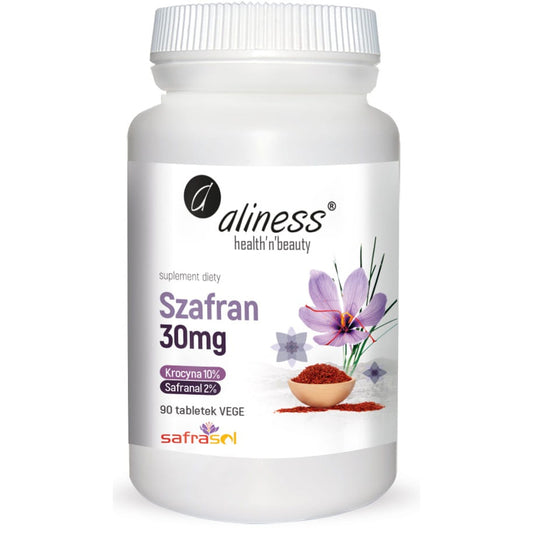Aliness Szafran Safrasol, 90 tabletek wegańskich