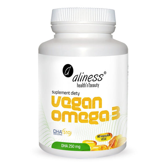 Aliness Vegan Omega 3 DHA 250 mg, 60 kapsułek