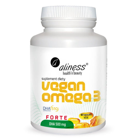 Aliness Vegan Omega 3 FORTE DHA 500 mg, 60 kapsułek