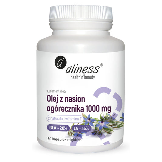 Borage seed oil 1000 mg, 20% GLA, 35% LA, 60 soft capsules